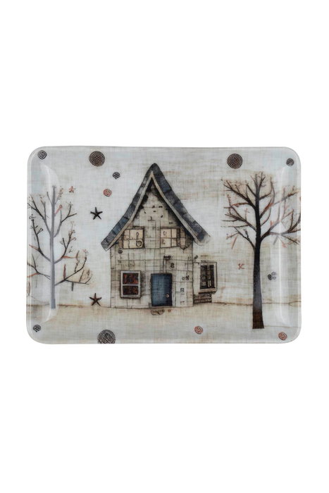 Hermia TAN18X13DUS3885684 Juego de Platos de Navidad de Porcelana, 18 x 13 cm
